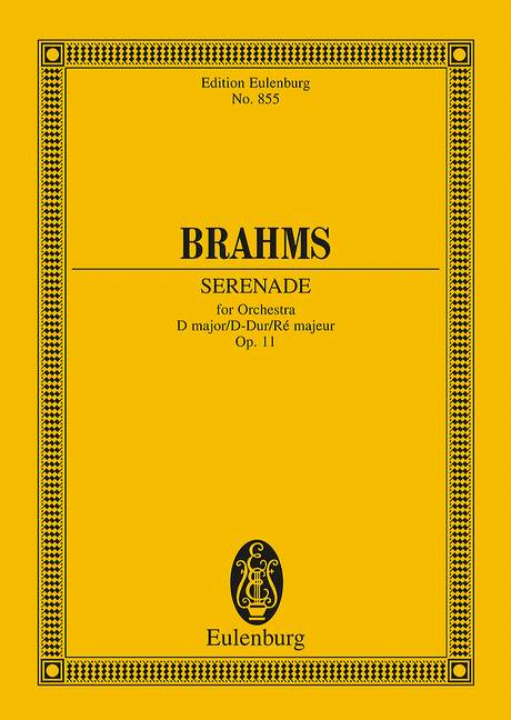 Brahms: Serenade for Orchestra D major Opus 11 (Study Score) published by Eulenburg